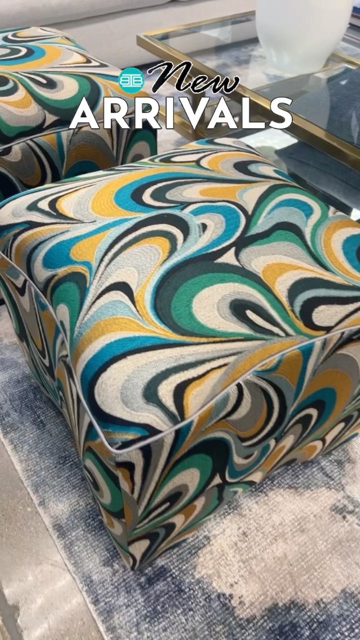 These ottomans that just arrived are just too fabulous not to share! 💙💛💚 #instocknow #designerfurnishings #makeastatement #instantgratification #instockfurniture #getthelook #statementstyle #popofcolor #designerlooks #teamIBB #ibbdesign