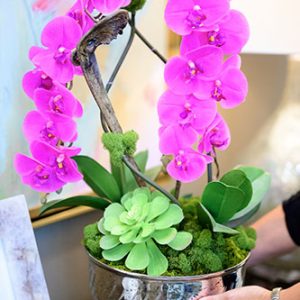 Kay Lewis, IBB Designer with Aubrey Floral Permanent Botanical